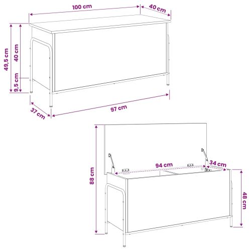 Кутия за съхранение Дъб сонома 80 x 40 x 49,5 см