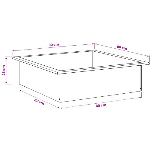 Ринг за огнище Ръждясало 90 x 90 x 25 см Кортенова стомана