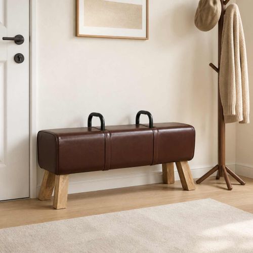 Пейка Тъмен кафяв 110 x 30 x 45 см Истинска