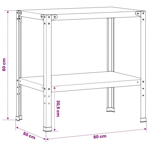 Маса за засаждане 80 x 50 x 80 cm Неръждаема стомана Сребристо