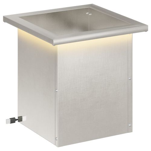Градинска кашпа с LED осветление Сребристо 30 x 30 x 30 cm