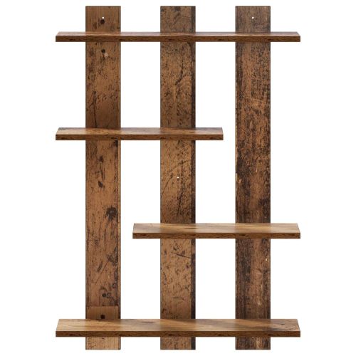 Стенен рафт Старо дърво 61 x 13,5 x 88 см Инженерна дървесина