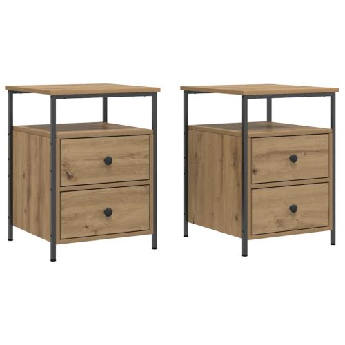 Bedside Cabinets 2 pcs Artisan Oak 44x45x60 cm Engineered Wood - Untranslated