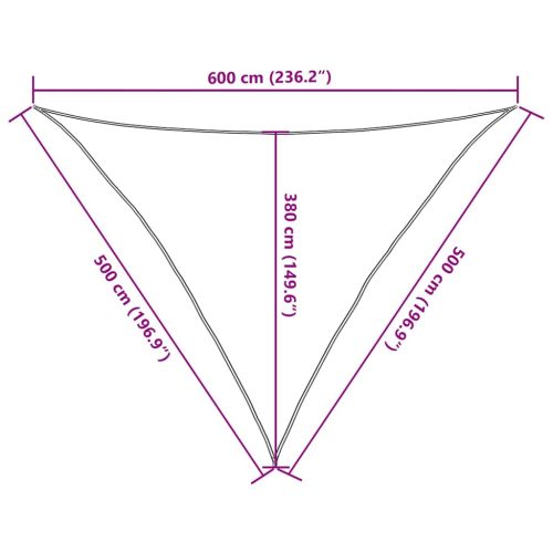 Sunshade Sail 160 g/m² Triangular Blue 5x5x6 m HDPE - Untranslated