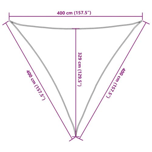 Sunshade Sail 160 g/m² Triangular Yellow 4x4x4 m HDPE - Untranslated