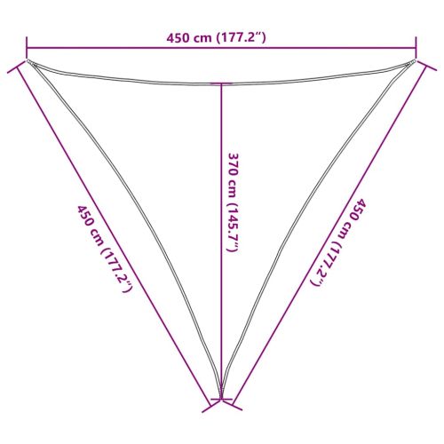 Sunshade Sail 160 g/m² Triangular Blue 4,5x4,5x4,5 m HDPE - Untranslated