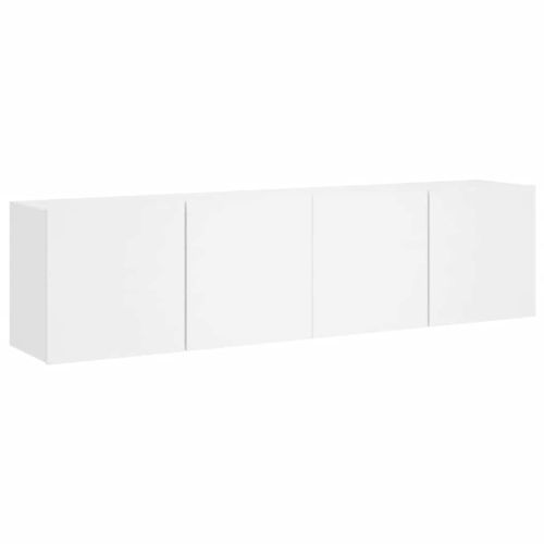 ТВ шкафове за стенен монтаж, 2 бр, бели, 80x30x41 см
