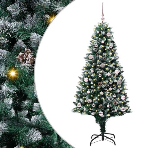 С изкуствено коледно дърво с 150 LED светодиода Зелен 150 cm
