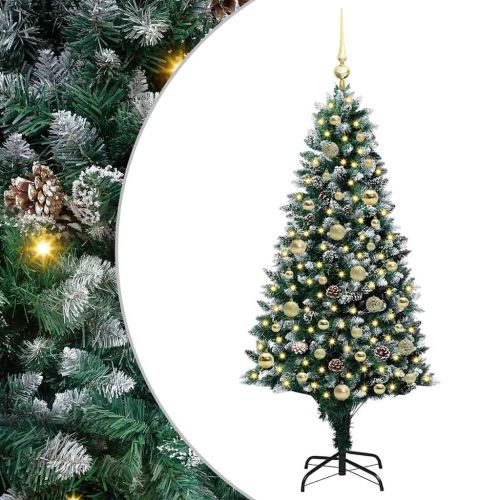 С изкуствено коледно дърво с 150 LED светодиода Зелен 150 cm