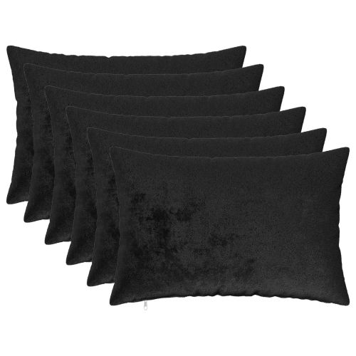 Калъфка за възглавница 6 pcs HEERLEN Черно 40 x 60 cm Фланела