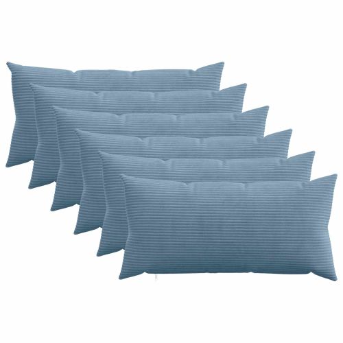Калъфка за възглавница 6 pcs HEERLEN Синьо 40 x 70 cm кордурой