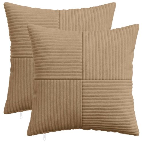 Калъфка за възглавница 2 pcs ALMELO Кафяво 45 x 45 cm кордурой