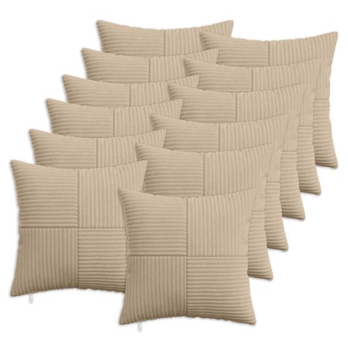 Калъфка за възглавница 12 pcs ALMELO Таупе 50 x 50 cm кордурой