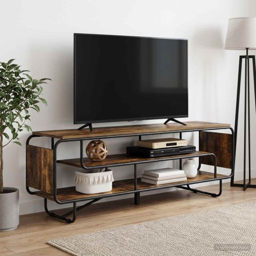 ТВ стойка 180 x 36 x 45 см Опушен дъб Инженерна дървесина