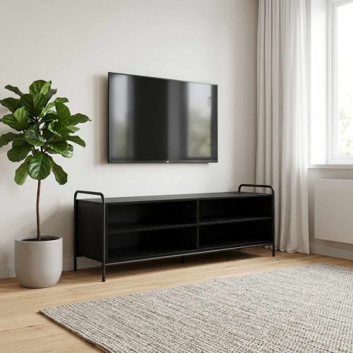 ТВ шкаф 140 x 39,5 x 50 см Черен дъб Инженерна дървесина