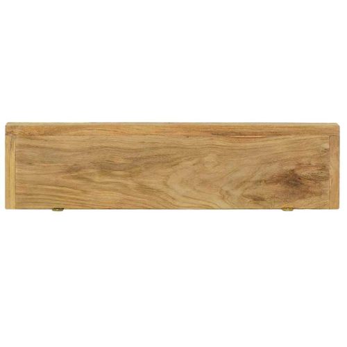 Стенни рафтове 2 бр 60x15x4 см тиково дърво масив