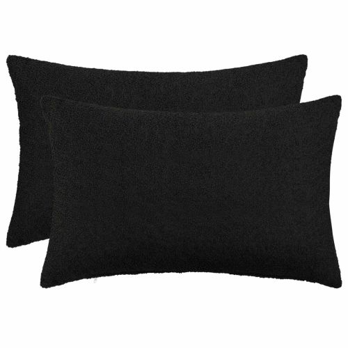 Калъфка за възглавница 2 pcs HEERLEN Черно 30 x 50 cm Букле