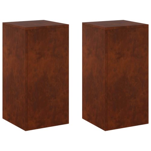 Стойка за растения 2 pcs Ръждясало 30 x 30 x 60 cm