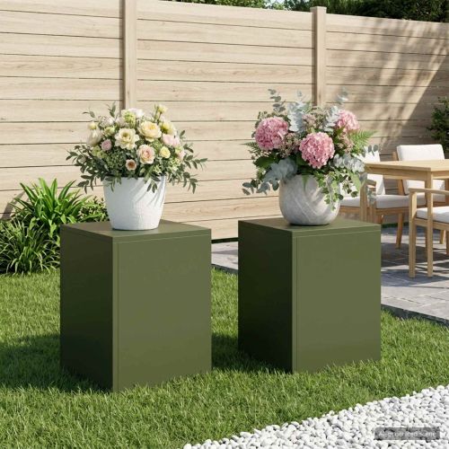 Стойка за растения 2 pcs Маслиненозелено 30 x 30 x 40 cm