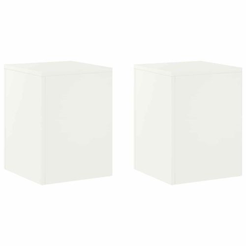 Стойка за растения 2 pcs Бяло 30 x 30 x 40 cm Стомана