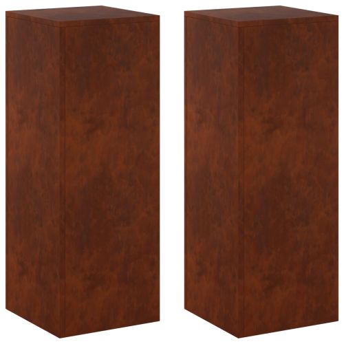 Стойка за растения 2 pcs Ръждясало 30 x 30 x 80 cm