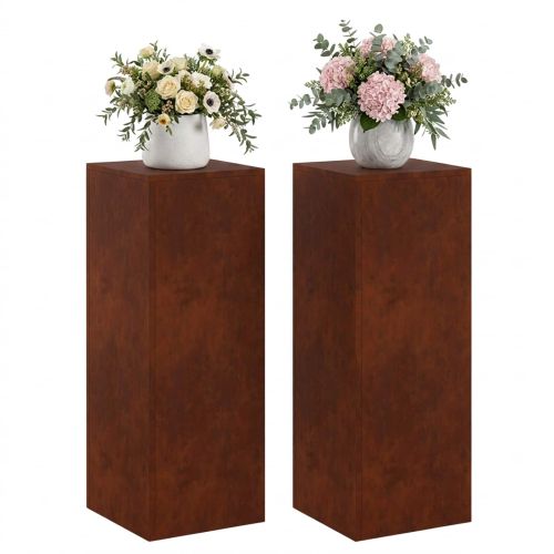 Стойка за растения 2 pcs Ръждясало 30 x 30 x 80 cm