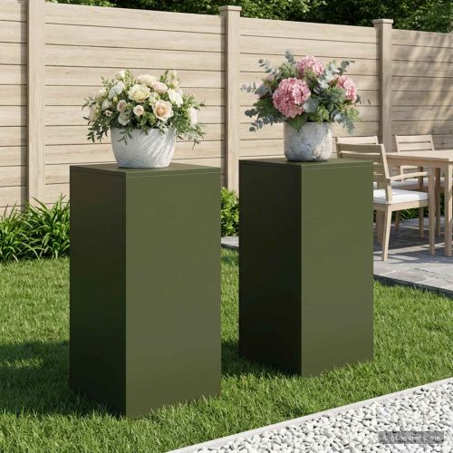Стойка за растения 2 pcs Маслиненозелено 40 x 40 x 80 cm