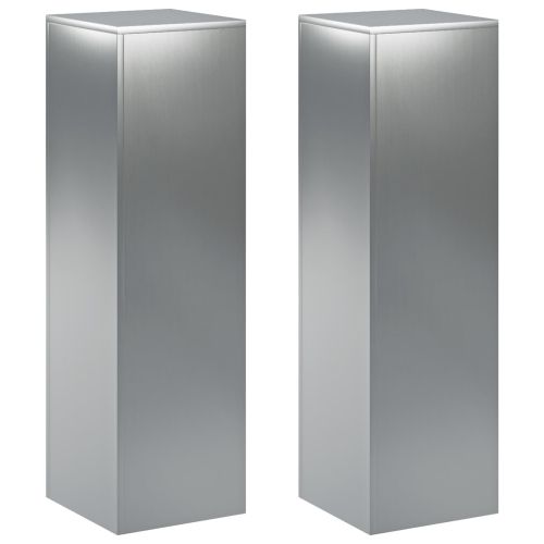 Стойка за растения 2 pcs Сребристо 30 x 30 x 100 см