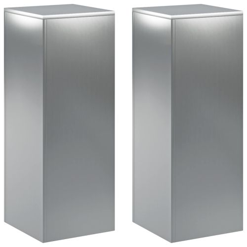 Стойка за растения 2 pcs Сребристо 30 x 30 x 80 cm