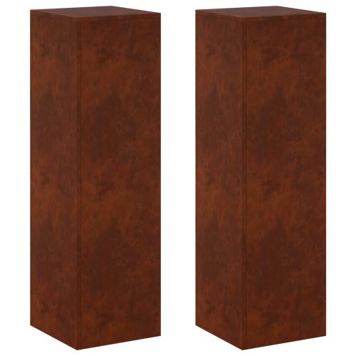 Стойка за растения 2 pcs Ръждясало 30 x 30 x 100 см