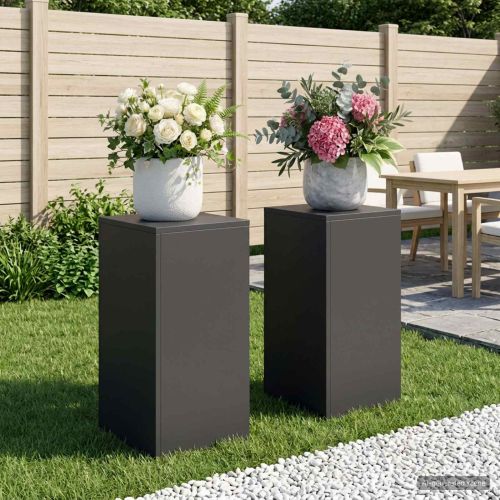Стойка за растения 2 pcs Черно 30 x 30 x 60 cm Стомана