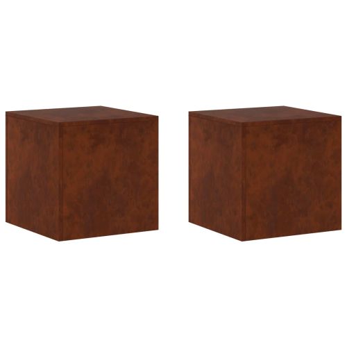 Стойка за растения 2 pcs Ръждясало 40 x 40 x 40 cm