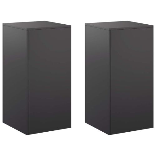 Стойка за растения 2 pcs Черно 40 x 40 x 80 cm Стомана