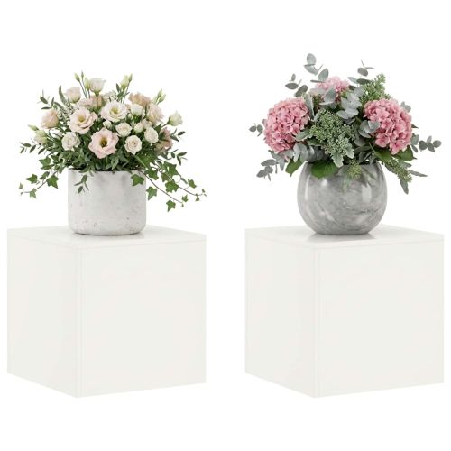 Стойка за растения 2 pcs Бяло 40 x 40 x 40 cm Стомана