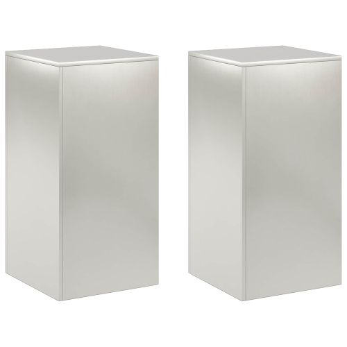 Стойка за растения 2 pcs Сребристо 40 x 40 x 80 cm Стомана