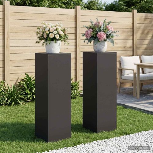 Стойка за растения 2 pcs Черно 30 x 30 x 100 см Стомана