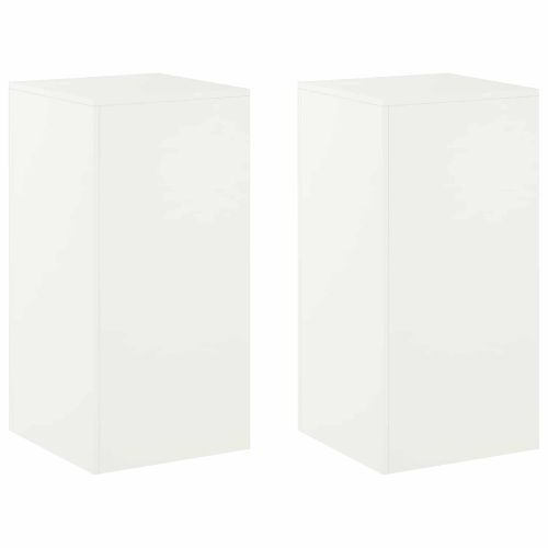 Стойка за растения 2 pcs Бяло 40 x 40 x 80 cm Стомана