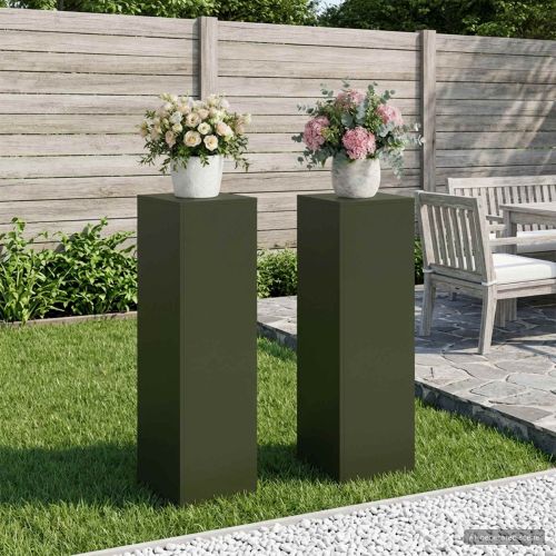Стойка за растения 2 pcs Маслиненозелено 30 x 30 x 100 см