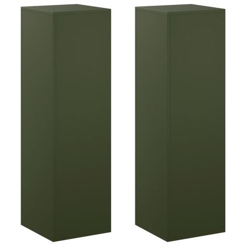Стойка за растения 2 pcs Маслиненозелено 30 x 30 x 100 см