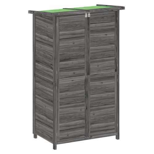 Градинска барака за инструменти сива 83x57x140 см бор масив