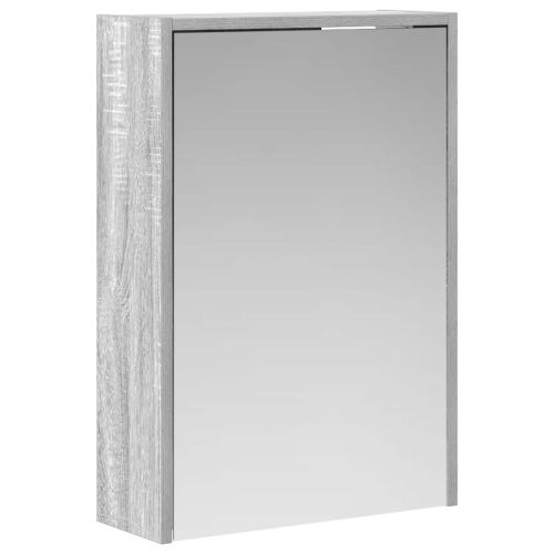 Шкаф с огледало за баня Сив Сонома 43 x 16 x 62.5 см
