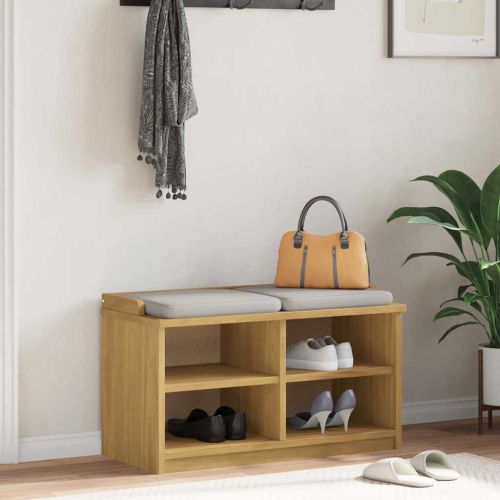 vidaXLL Пейка за антре SANDNES 87x40x50 cm Масивна дървесина Бор