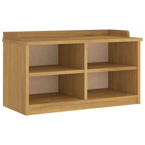 vidaXLL Пейка за антре SANDNES 87x40x50 cm Масивна дървесина Бор