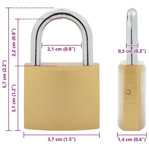 U Lock с ключове 2 бр. Месинг Желязо