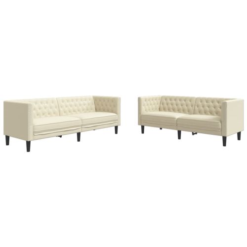 Комплект диван от 2 части Chesterfield Cream Faux Leather