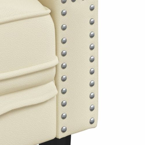 Комплект диван от 2 части Chesterfield Cream Faux Leather