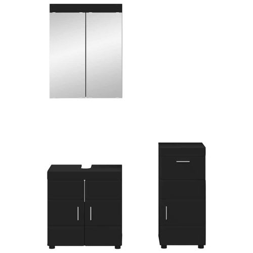 Комплект мебели за баня TULUM 3 бр. Черно 60 x 34 x 63 см