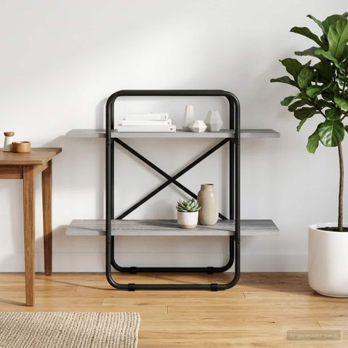 Рафт за книги 2 нива 60 x 35 x 70 cm PB Сив Сонома