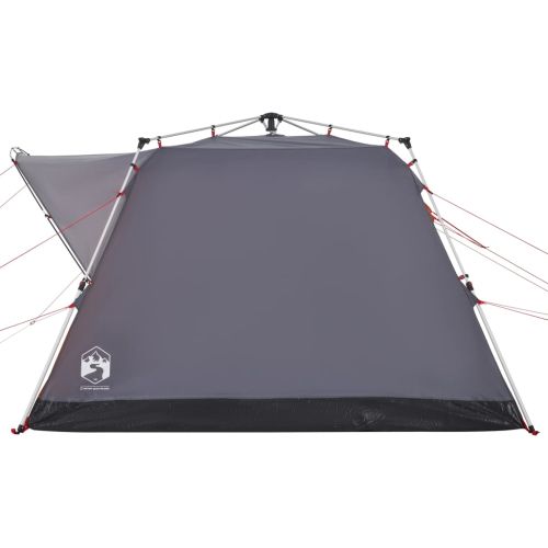 Къмпинг палатка кабинна 7 души сиво-оранжев бързо освобождаване