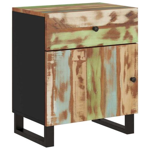 Нощно шкафче 50x33x60 см масивно регенерирано и инженерно дърво